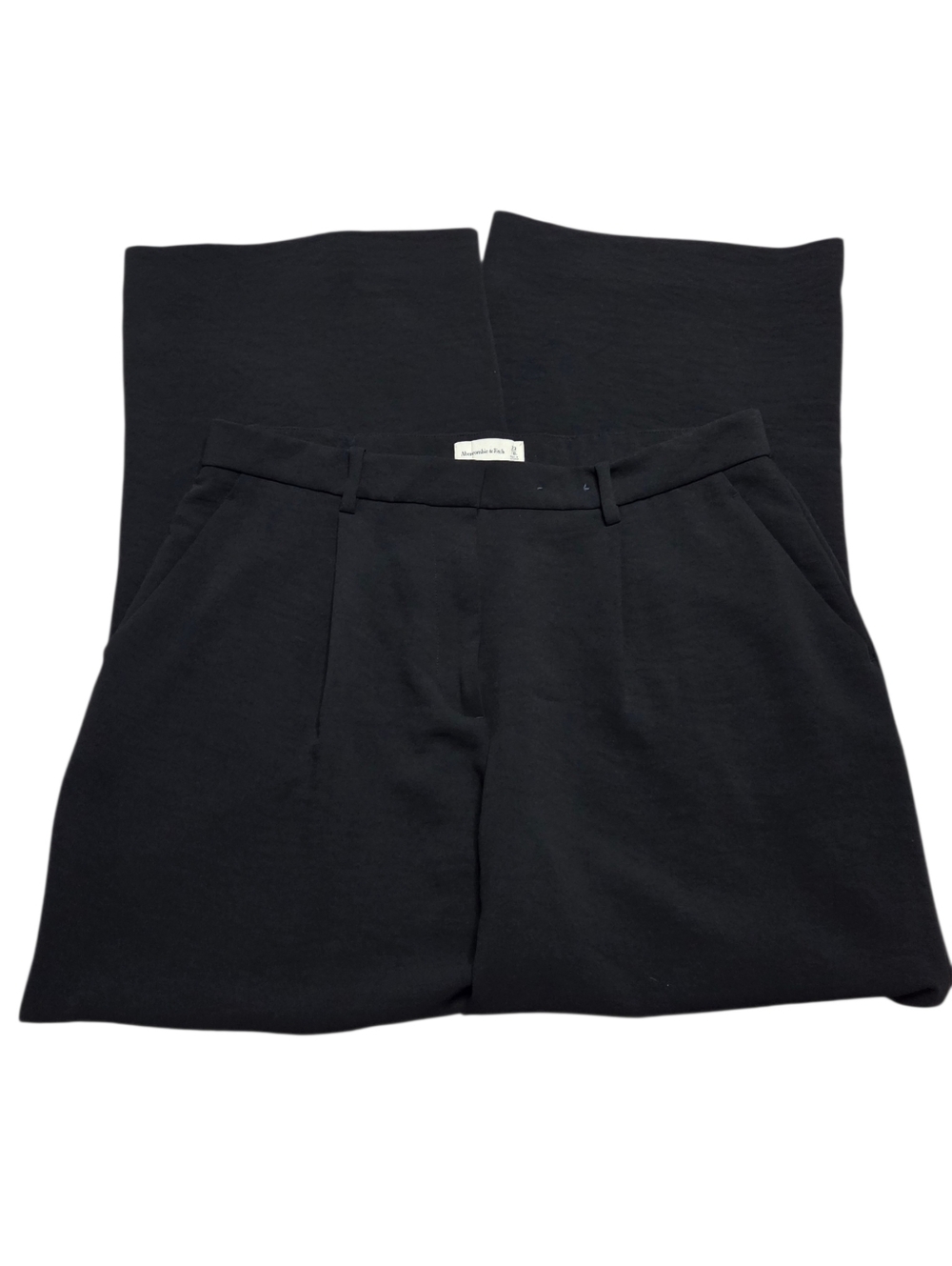 Abercrombie & Fitch Sloane Tailored High Rise Wide Leg Dress Pants Black 33 16 L - Picture 6 of 10